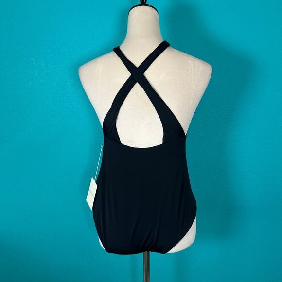 NWT Mara Hoffman Audrey One Piece Deep Cut Swimsuit Swim Surf Paddle Size L - Picture 4 of 6